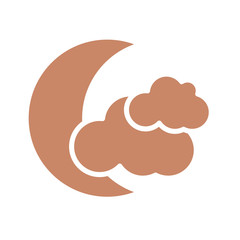 moon and clouds icon, silhouette style design
