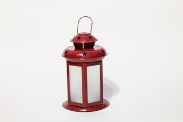red lantern close-up on a white background, clipart