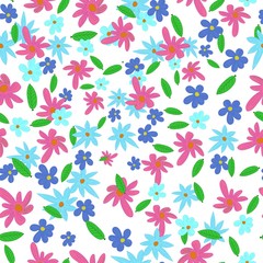 colorful flowers seamless pattern