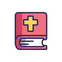 Obraz premium holy bible icon, colorful line and fill style