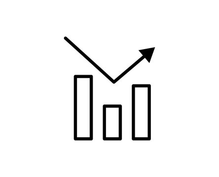 Down graph line icon
