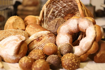 fresh bread in a basket