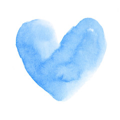 Little cloud. Delicate, soft blue heart. Cute illustration for wedding cards, Valentine's day greetings. A beautiful symbol of love. Gradient with bluish, Light Sky color. 