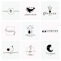 Premade logo designs. Logotype templates. Simple elegans logos