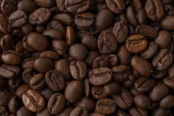 Roasted coffee beans as a background