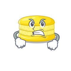 Lemon macaron cartoon character style having angry face