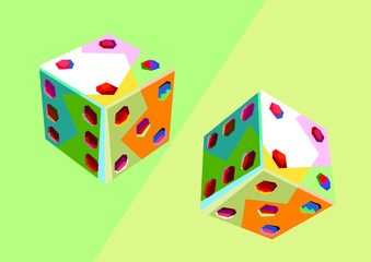 Colorful Dice Vector