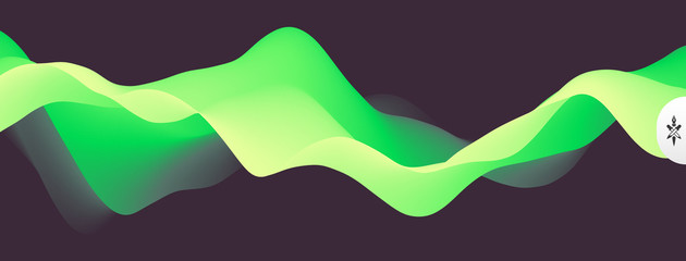 Abstract wavy background with modern gradient colors. Trendy liquid design. Motion sound wave. Vector illustration for banners, flyers and presentation.
