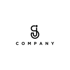 minimalist luxury initial JS,SJ letter vector logo design