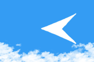 Arrow shaped cloud on blue sky