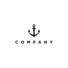 simple black anchor berth vector logo  design