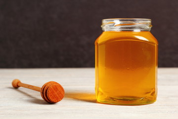 Jar of Honey with Honey Dipper