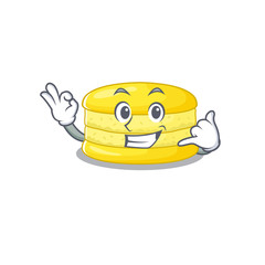 Call me funny lemon macaron cartoon character concept
