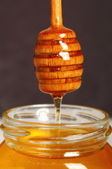 Jar of Honey with Honey Dipper
