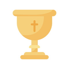 religion cross inside cup flat style icon vector design