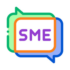 Sme In Talking Quote Frames Icon Thin Line Vector. Sme Communication, Discussing And Speaking Color Symbol Illustration