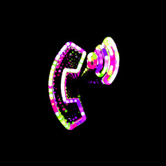 Symbol phone volume from multi-colored circles and stripes. UFO Green, Purple, Pink