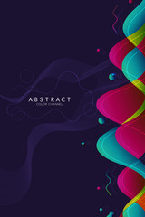 Abstract Fluid creative templates with dynamic linear waves.cards, color covers set. Geometric design