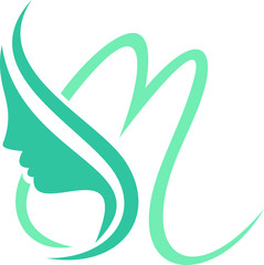 leaf and face logo template