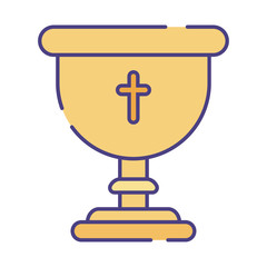 religion cross inside cup flat style icon vector design