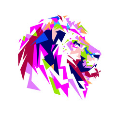 Colorful Lion Head