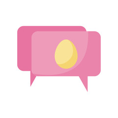 Happy easter egg inside bubble flat style icon vector design