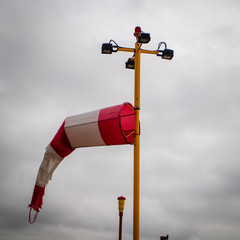 Cone to indicate wind direction and speed. Windsock cone.