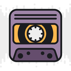 Dictaphone or voice recorder app icon for smartphone, tablet, laptop or other smart device with mobile interface. Minimalistic color version on light gray background