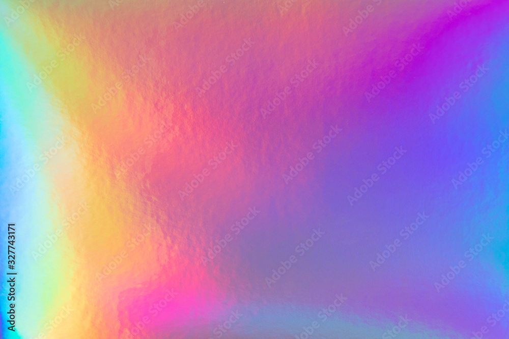 Aufkleber abstract trendy rainbow holographic background in 80s style. blurred texture in violet, pink and min