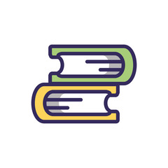 Fototapeta premium books icon, colorful line and fill style