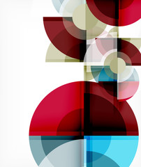 Obraz premium Abstract background, circle and triangle design round shapes overlapping. Geometric trendy template. Vector Illustration For Wallpaper, Banner, Background, Card, Book Illustration, landing page