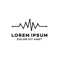 sound audio wave chart logo icon vector design in trendy linear line outline style