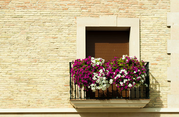 Classic balcony with flowers