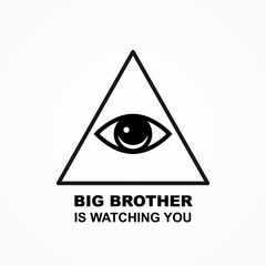 Big brother is watching you poster. Vector