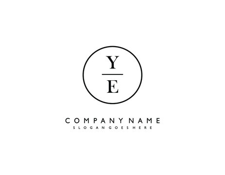 YE initial letter elegant handwriting logo collection