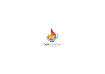 Vector logo design fire gas