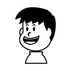 boy smiling on white background