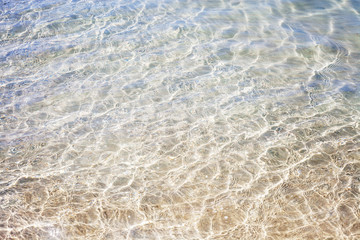 Fototapeta na wymiar Clear water top view. Waves at clean sea