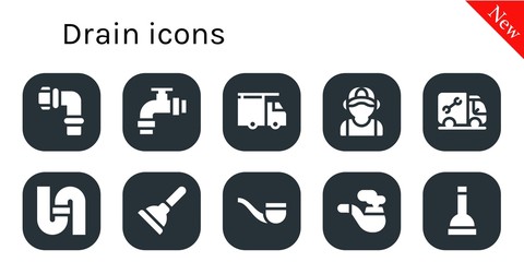 Modern Simple Set of drain Vector filled Icons