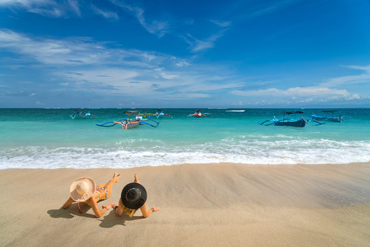 Woman at the beach in Singapore