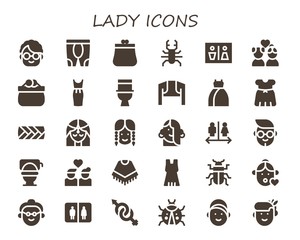 lady icon set - obrazy, fototapety, plakaty