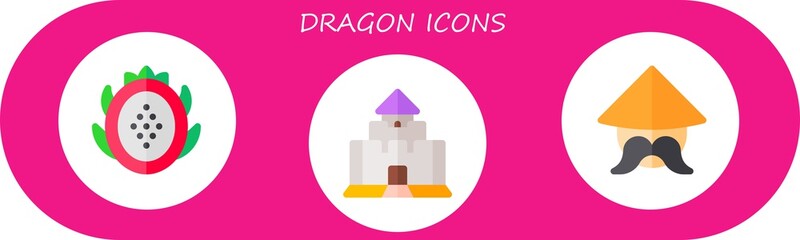 Modern Simple Set of dragon Vector flat Icons