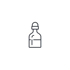 Vial.Bottle glass container. Vector linear icon on a white background.