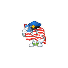 A character design of USA flag working as a Police officer