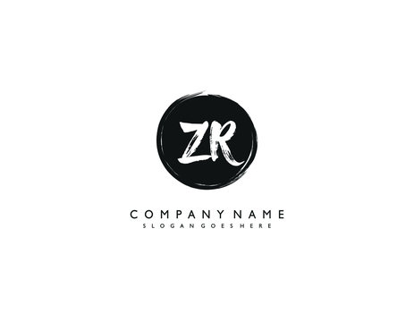  ZR initial letter elegant handwriting logo collection