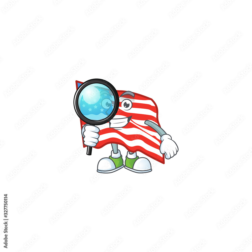 Poster A famous of one eye USA flag Detective cartoon character design