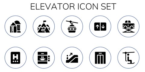 elevator icon set