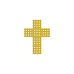 Modern christian cross icon. Abstract line christian cross