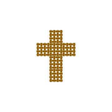 recommend clip art: Modern christian cross icon. Abstract line christian cross