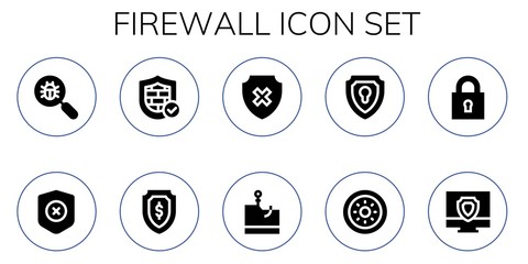 firewall icon set